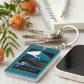 西部の太平洋カリフォルニア薄地のヴィンテージポスター キーホルダー (正面右)