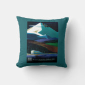西部の太平洋カリフォルニア薄地のヴィンテージポスター クッション (正面)