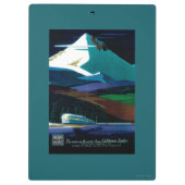 西部の太平洋カリフォルニア薄地のヴィンテージポスター クリップボード (裏面)