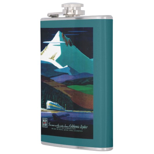 西部の太平洋カリフォルニア薄地のヴィンテージポスター フラスク (左)