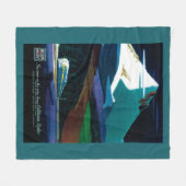 西部の太平洋カリフォルニア薄地のヴィンテージポスター フリースブランケット (正面(横))