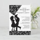西部の女性のカーボーイのカップルのブライダルシャワーの招待状 招待状 (スタンド正面)