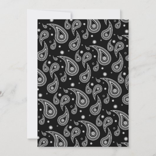 西部の女性のカーボーイのカップルのブライダルシャワーの招待状 招待状 (裏面)