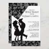 西部の女性のカーボーイのカップルのブライダルシャワーの招待状 招待状 (正面/裏面)