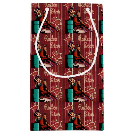 西部の女性のカーボーイのギフトバッグのロデオのバレルのレーサー スモールペーパーバッグ (裏面)