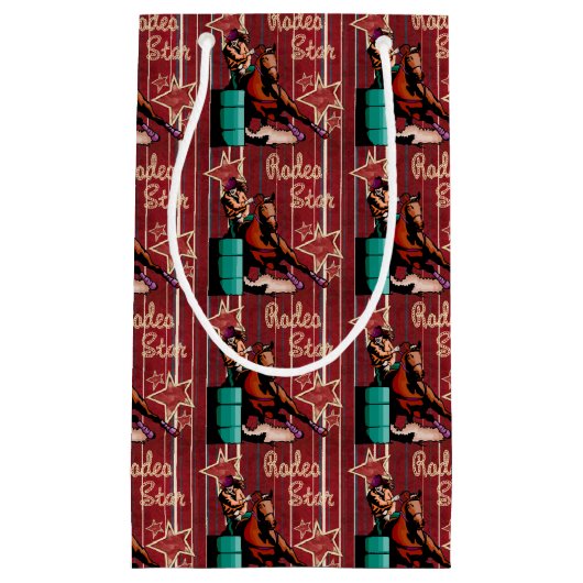 西部の女性のカーボーイのギフトバッグのロデオのバレルのレーサー スモールペーパーバッグ (正面)