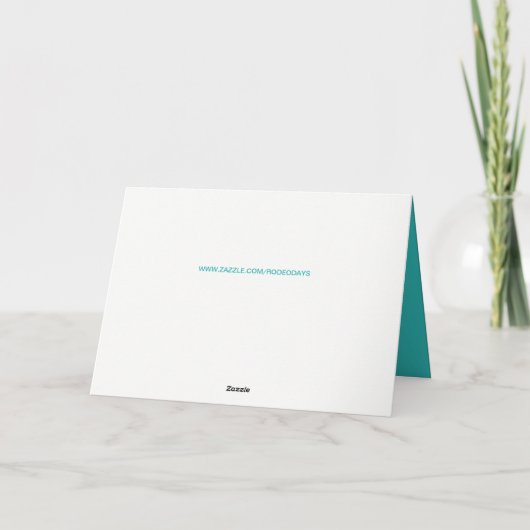 西部の女性のカーボーイのバレルのレーサーの休日の挨拶状 シーズンカード (裏面)