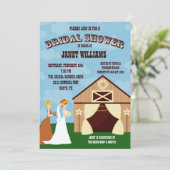 西部の女性のカーボーイの納屋のブライダルシャワーの招待状 招待状 (スタンド正面)