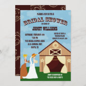 西部の女性のカーボーイの納屋のブライダルシャワーの招待状 招待状 (正面/裏面)