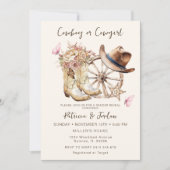 西部の女性のカーボーイまたはカウボーイジェンダーの表示 招待状 (正面)