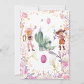 西部の女性のカーボーイフローラ水色最初の誕生日 招待状 (裏面)