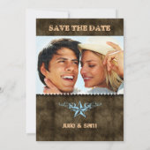 西部の婚約の発表のブルースターブラウン セーブザデート (裏面)