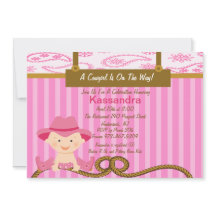 西部の小さい女性のカーボーイのベビーシャワーの招待状