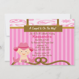 西部の小さい女性のカーボーイのベビーシャワーの招待状 招待状