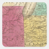 西部の州とアッパー・ミシガンのインセットマップ スクエアシール (正面)