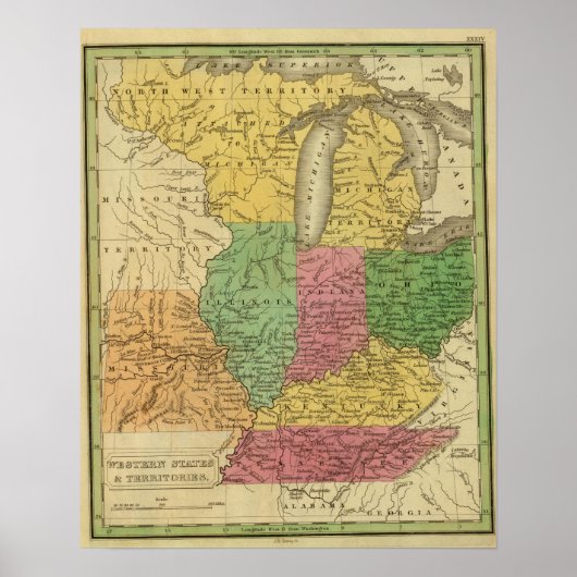 西部の州、領土 ポスター (正面)