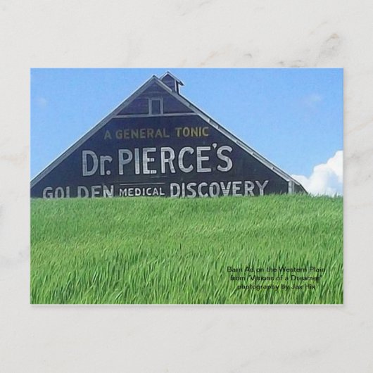 西部の平野の納屋の広告 ポストカード (正面)
