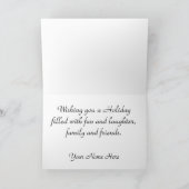 西部の幸せな女性のカーボーイのクリスマスカード シーズンカード (内部)