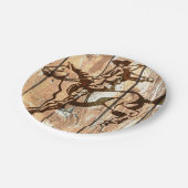 西部の強く反対するブロンコの木のカウボーイの紙皿 ペーパープレート (アングル)