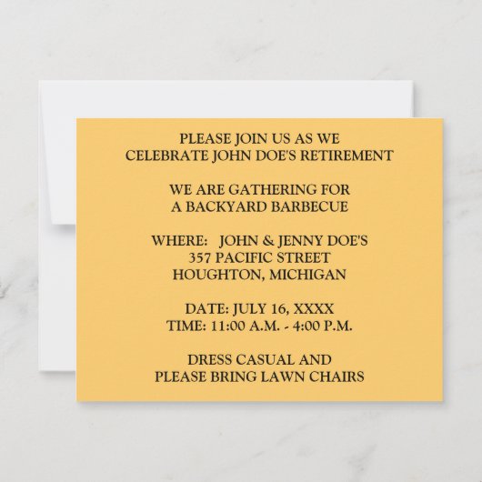 西部の日没のシルエットの退職パーティーの招待 招待状 (裏面)