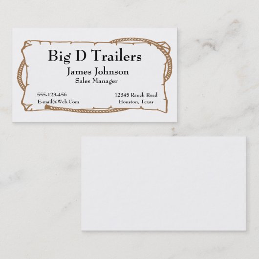 西部の望まれた印のスタイルの名刺 名刺 (正面/裏面)