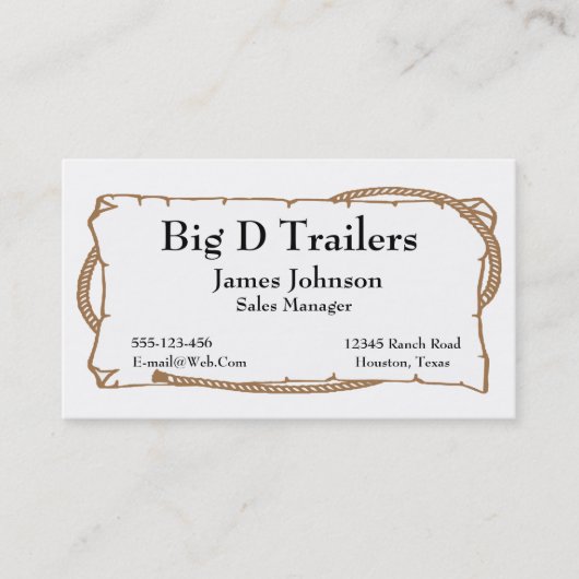 西部の望まれた印のスタイルの名刺 名刺 (正面)