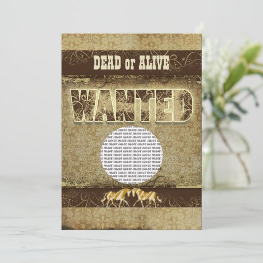 西部の望まれた死んだ生きた写真の挿入物 招待状 (スタンド正面)