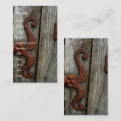 西部の木製の穀物の古い蝶番の名刺の芸術 名刺 (正面/裏面)