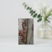 西部の木製の穀物の古い蝶番の名刺の芸術 名刺 (スタンド正面)