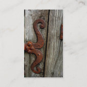 西部の木製の穀物の古い蝶番の名刺の芸術 名刺 (裏面)