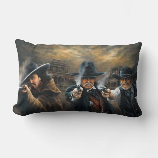 西部の正義の枕 ランバークッション (正面)