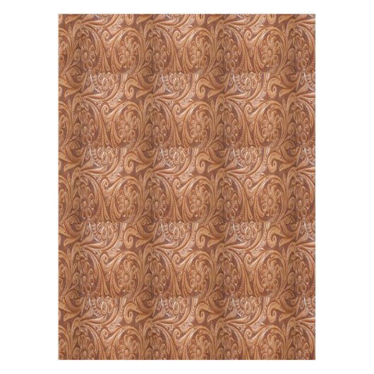 西部の用具を使われた革プリントのテーブルクロス テーブルクロス (正面)