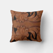 西部の用具を使われた革プリントは記述を見ます クッション (裏面)