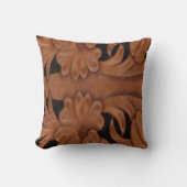 西部の用具を使われた革プリントは記述を見ます クッション (正面)