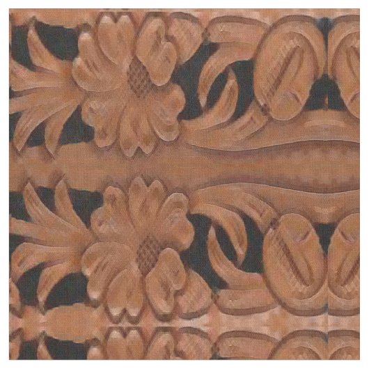 西部の用具を使われた革ベルトのプリントの生地 ファブリック (クローズアップ)