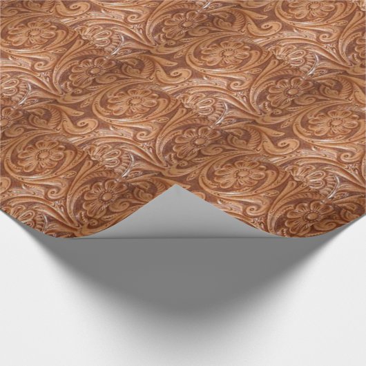 西部の用具を使われた革花のギフトの包装紙 ラッピングペーパー (角)