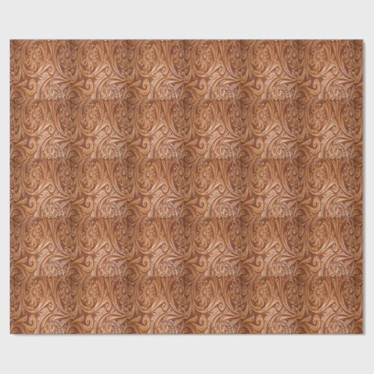 西部の用具を使われた革花のギフトの包装紙 ラッピングペーパー (フラット)