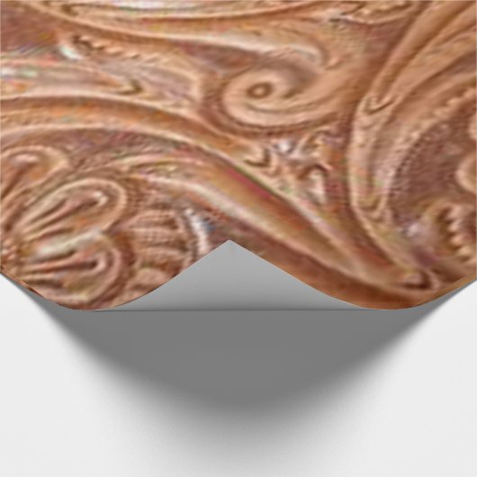 西部の用具を使われた革花のギフトの包装紙 ラッピングペーパー (角)