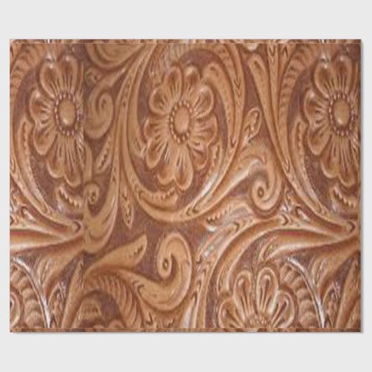 西部の用具を使われた革花のギフトの包装紙 ラッピングペーパー (フラット)