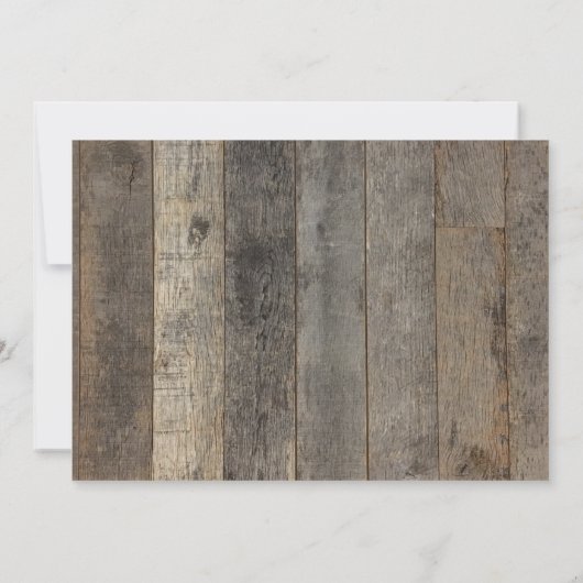 西部の田舎の納屋の木の写真の誕生日パーティー 招待状 (裏面)