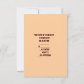 西部の田舎の農家の結婚式RSVP応答 出欠カード (裏面)