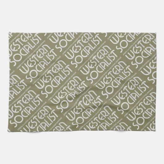 西部の社会主義ベージュteatowel キッチンタオル (横)