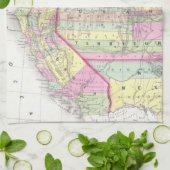 西部の米国(1853年)のヴィンテージの地図 キッチンタオル (折り畳み)