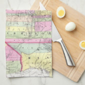 西部の米国(1853年)のヴィンテージの地図 キッチンタオル (四つ折り)