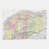 西部の米国(1853年)のヴィンテージの地図 キッチンタオル (横)