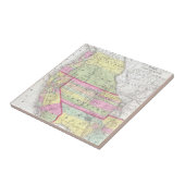 西部の米国(1853年)のヴィンテージの地図 タイル (側面)