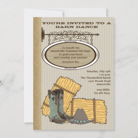 西部の納屋の招待状 招待状 (正面)