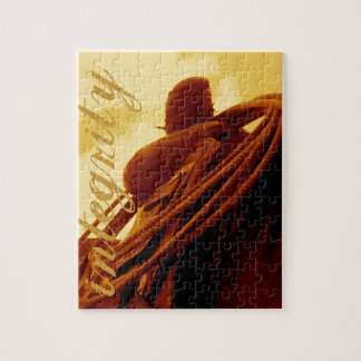 西部の素朴なロープをかけるサドルの芸術 ジグソーパズル