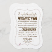 西部の結婚式のタイポグラフィのサンキューカード サンキューカード (正面/裏面)