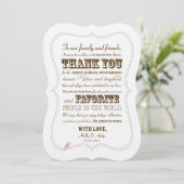 西部の結婚式のタイポグラフィのサンキューカード サンキューカード (スタンド正面)